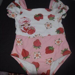Strawberry Shortcake Puff- Sleeve One- Piece Swimsuit 4T NWOT
